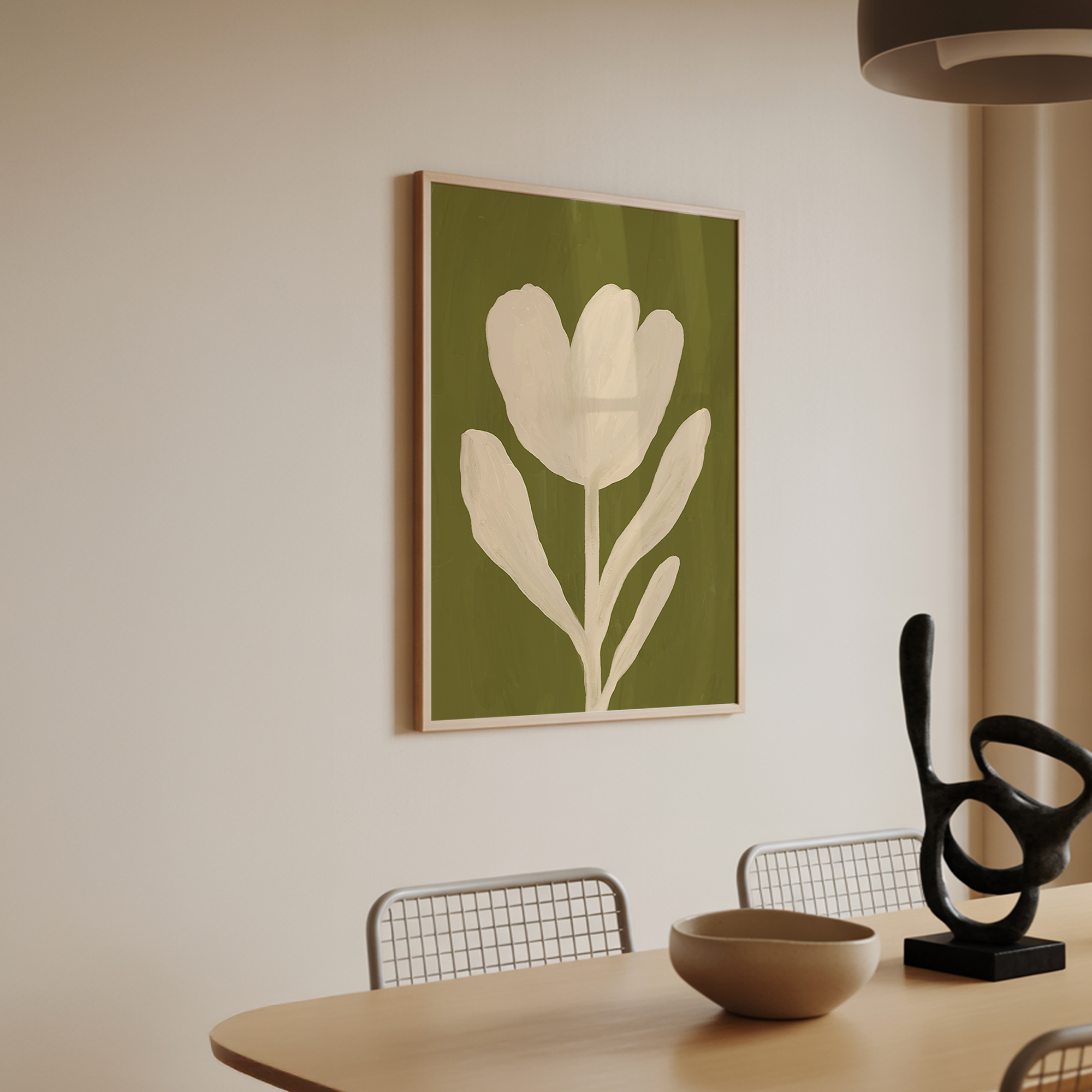 Minimalist Painted Tulip Print de Artă