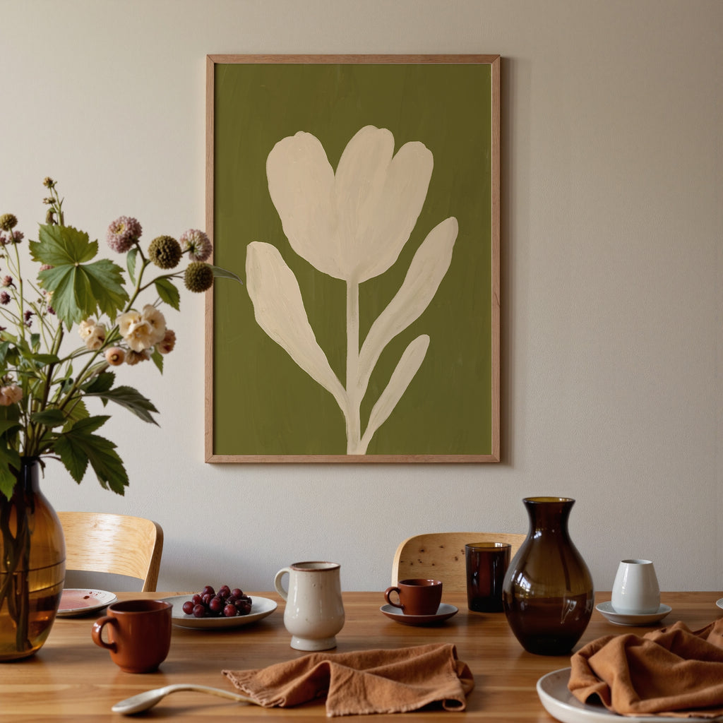 Minimalist Painted Tulip Print de Artă