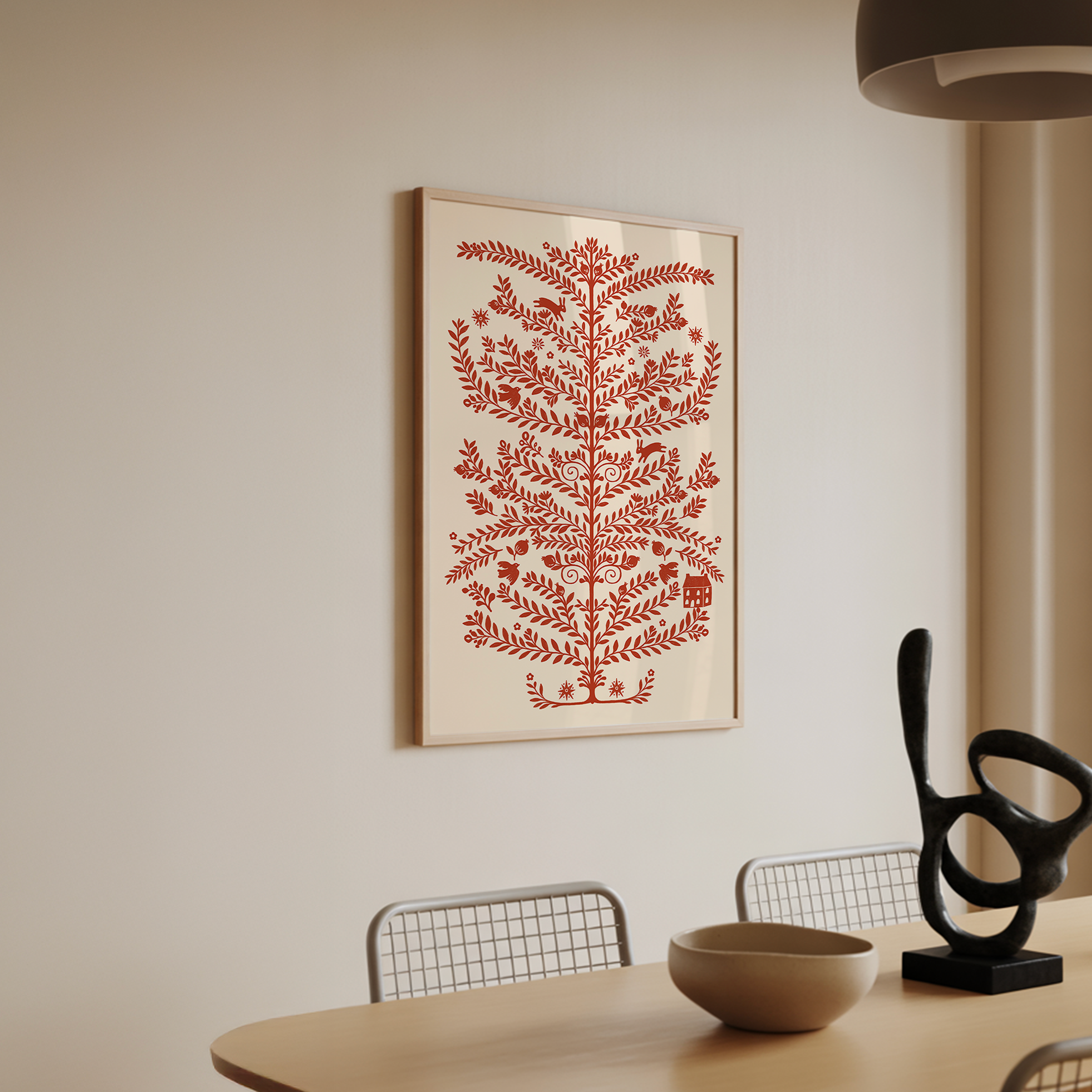 Scandinavian Folk Tree Print de Artă