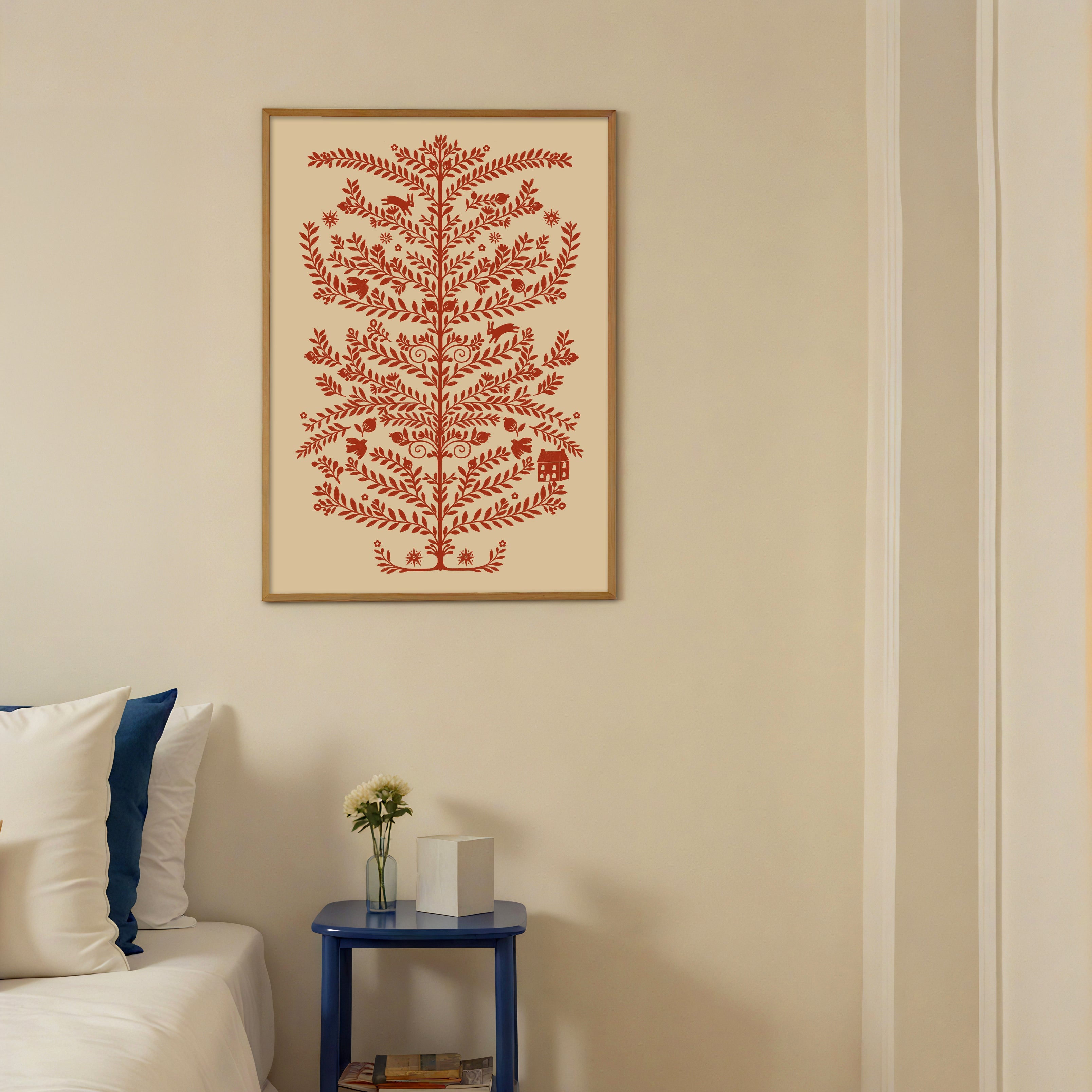 Scandinavian Folk Tree Print de Artă