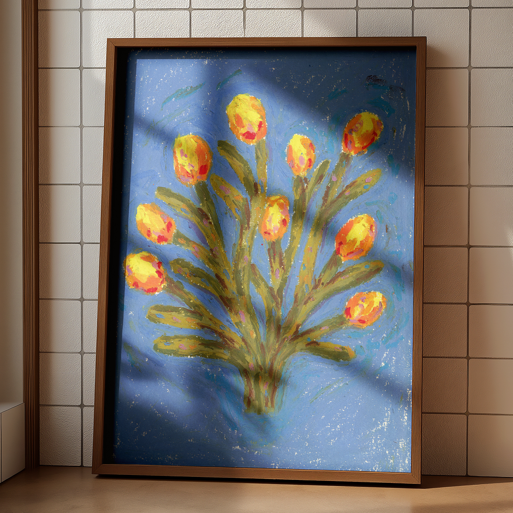 Flori în Pastel Print de Artă