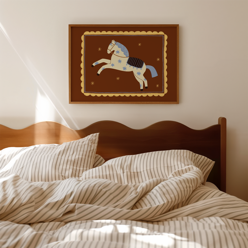 Căluț Nărăvaș Bleu Print de Artă