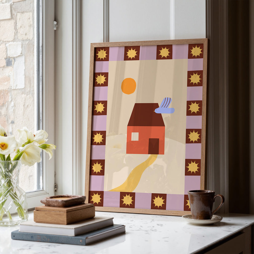 Whimsical House by Day Print de Artă