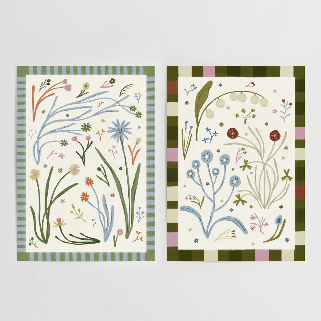 Set - 2 x Wild Flowers II Print de Artă