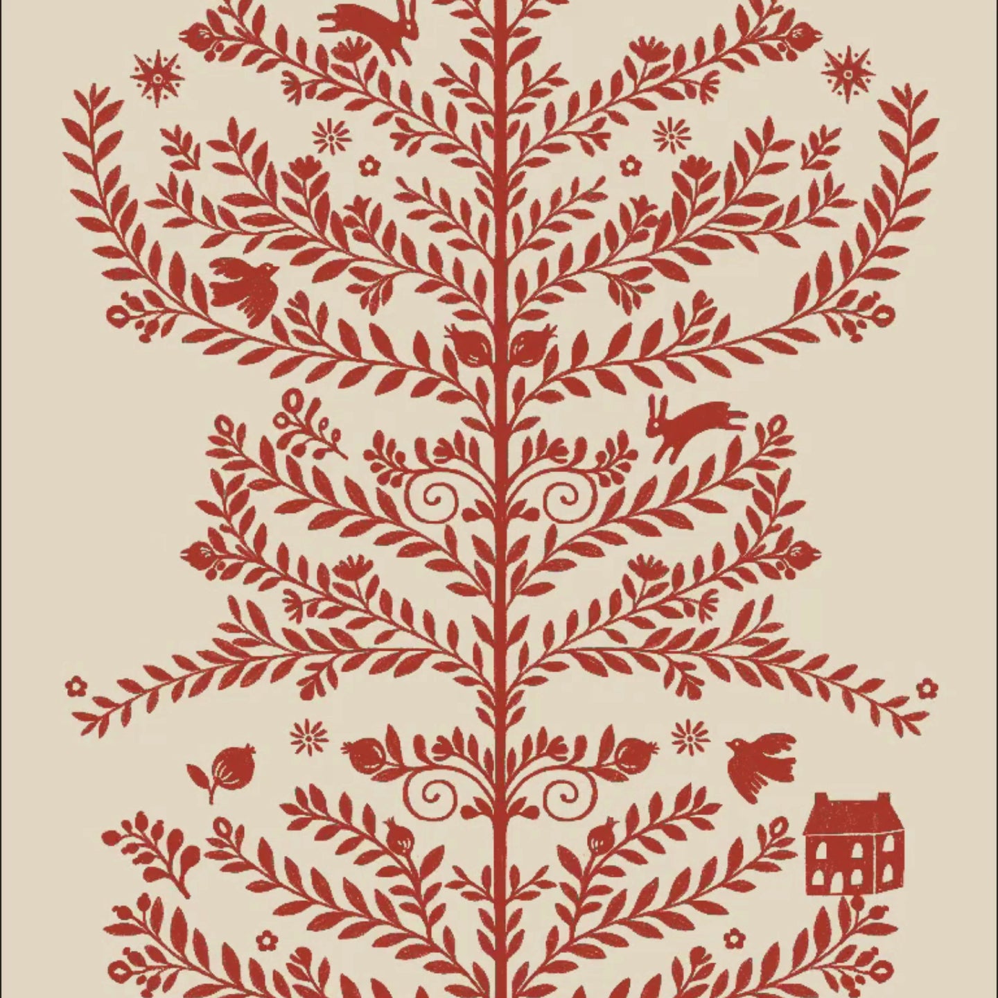 Scandinavian Folk Tree Print de Artă