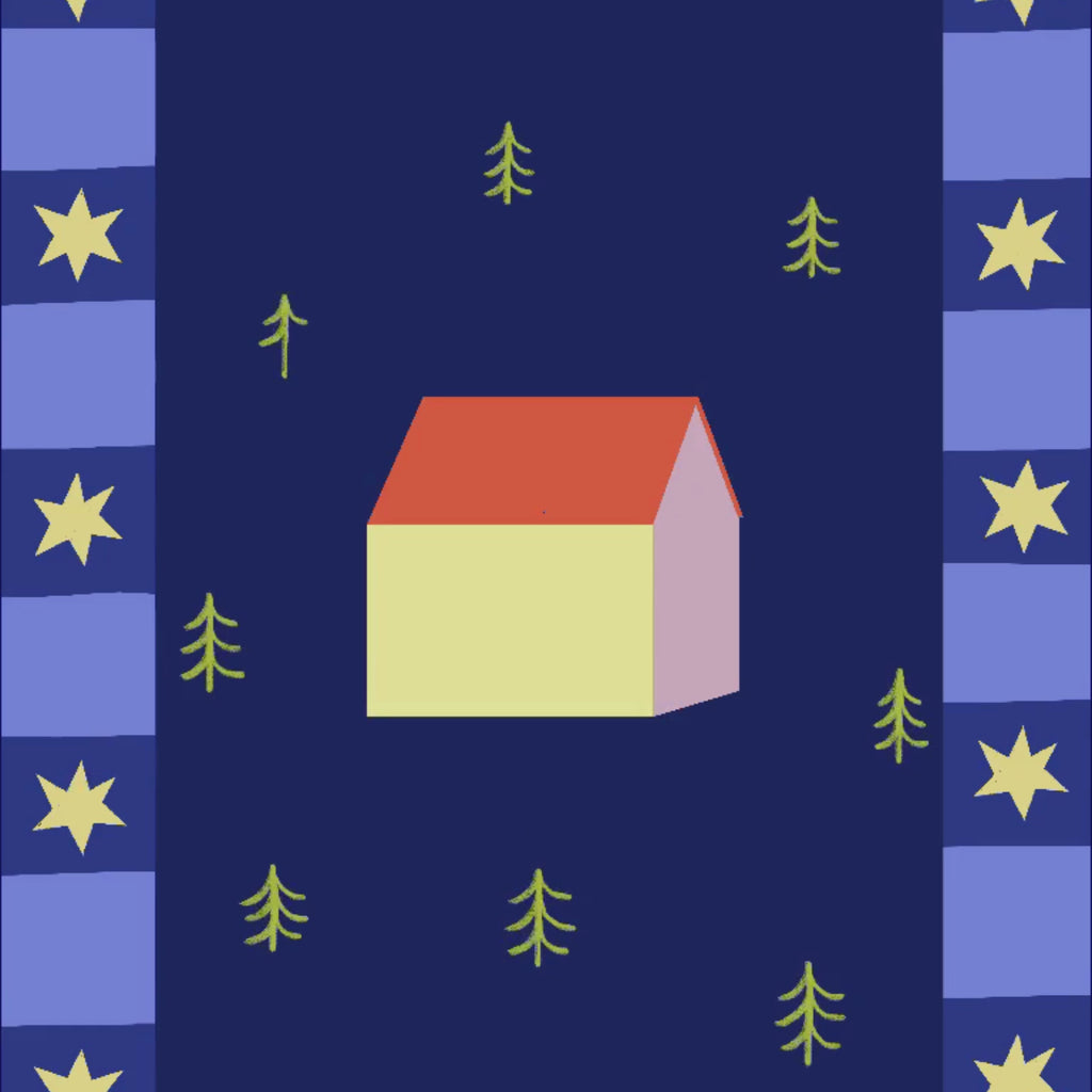 Whimsical House by Night Print de Artă